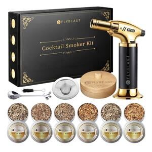 Cocktail Smoker Kit with Torch 6 Flavors of Wood Chips